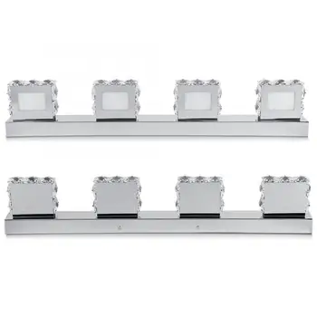

E27 led Modern Warm White/White 4 LED Crystal Mirror Front Wall Light Toilet Bathroom Decor Lamp E27