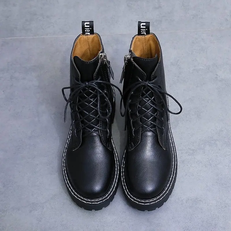 Jason martins/модные ботинки на плоской подошве со шнуровкой; женские черные ботильоны «Челси» в стиле панк; однотонные зимние ботинки для женщин; botas mujer