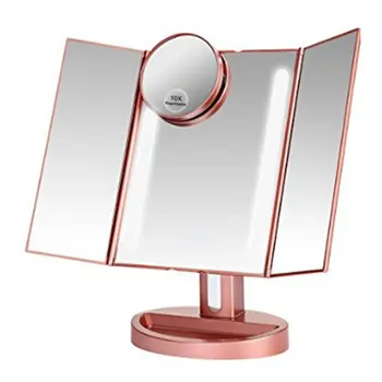 

Led Makeup Mirror With Light Makeup Mirror Luminous Mirror 22Led Folding Makeup Mirror Led Small Mirror