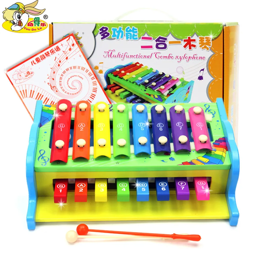 Orff инструменты многофункциональный-в-игрушке пианино деревянный ксилофон детские развивающие раннего ребенка музыкальная игрушка