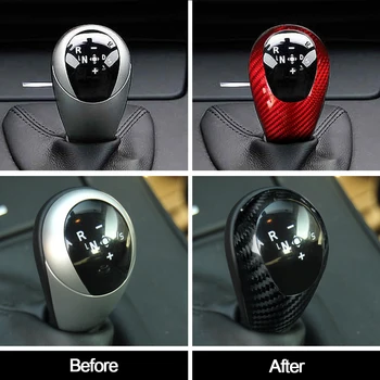 

1pc True Carbon Fiber Car Gear Shift Knob Cover Stickers Decoration For BMW M3 2009-2013 M5 2005-2008 M6 2006