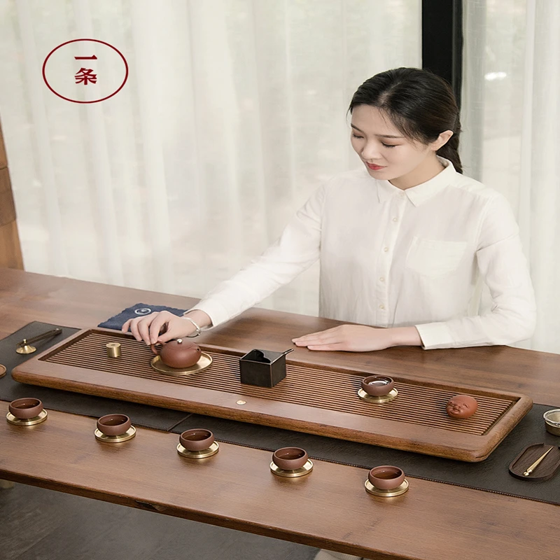

Household solid wood Japanese style simple modern rectangular tea-sea tea table whole kungfu tea ceremony