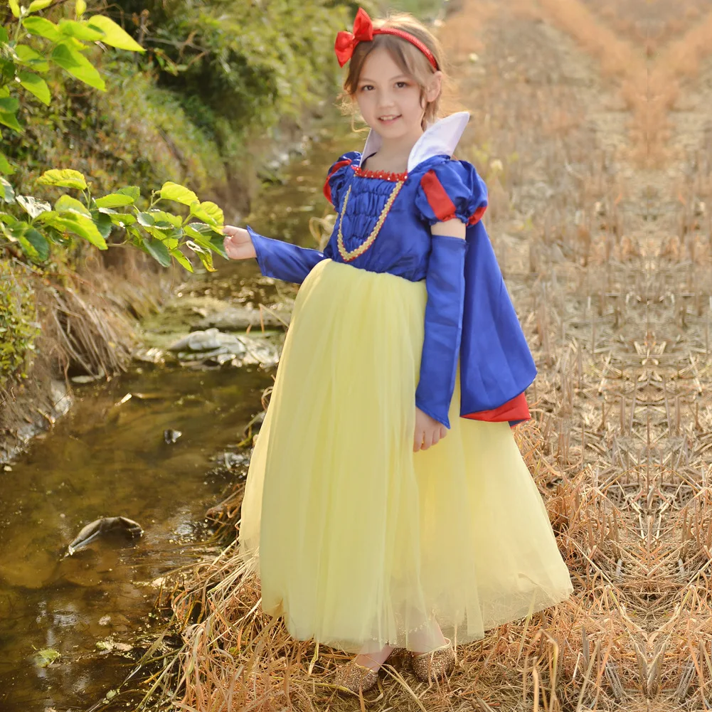 

2018 Spring And Summer Snow White Princess Dress Double-Sided Shawl INS-Girls Dress Halloween Performance Girls Skirt