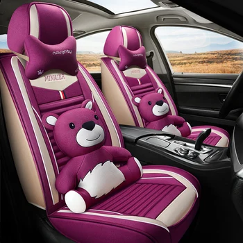 

Full Coverage flax fiber car seat cover auto seats covers for VW passat cc teramont touareg suv phaeton tiguan