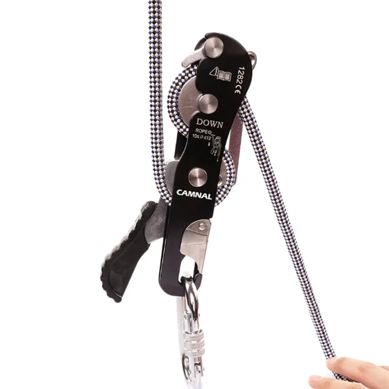 

Climbing Descent 150kg Self-braking Rescue Light Descend Rope Grab Clamp Climbing Carabiner Accessories