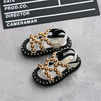 

girls sandals 2020 summer shoes rivet princess fashion sandals toddler girls chassures fille children school soft leather sandal