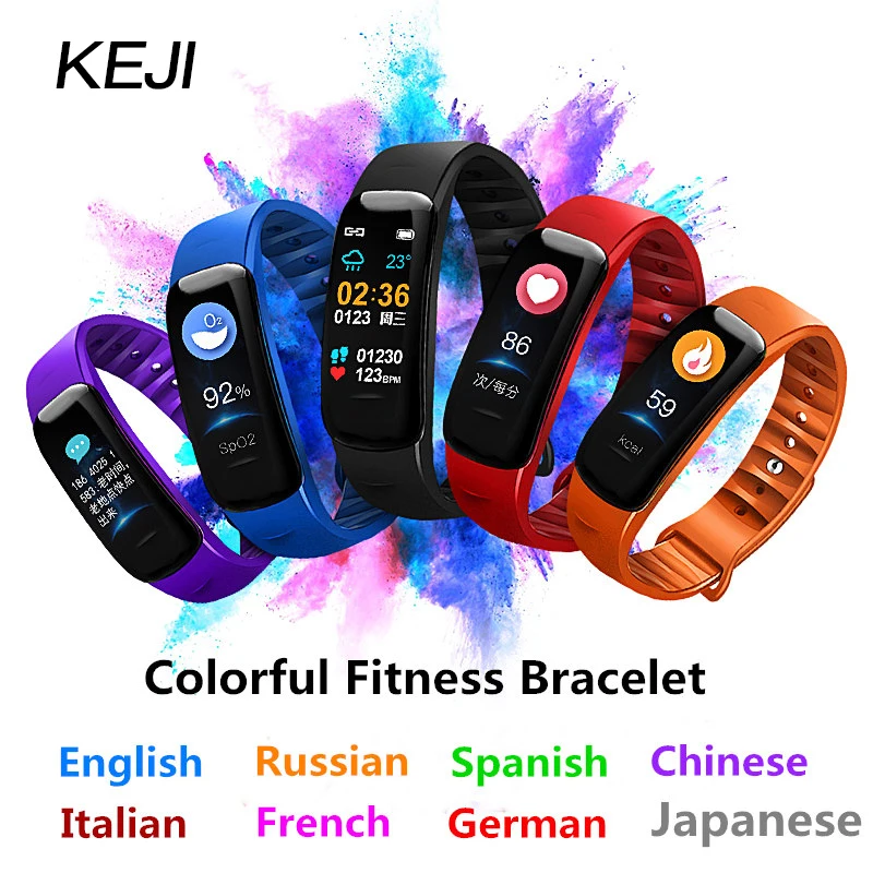 

Smart IP67 Waterproof Fitness Bracelet Fitness Tracker Multi-Language Bluetooth Sports Smartwatch Heart Rate Monitor PK MI Band4