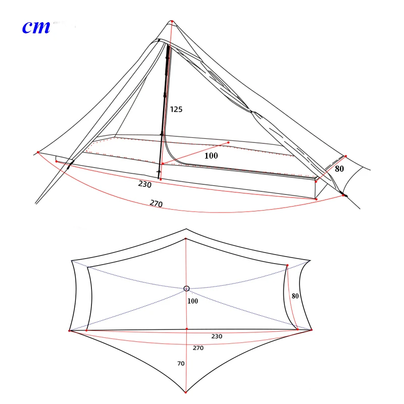 One Person Camping Tent 230*80*120CM Two Side 20D Silnylon 3/4 Season T Door New Version 3F LANSHAN 1 Pro Portable Tent