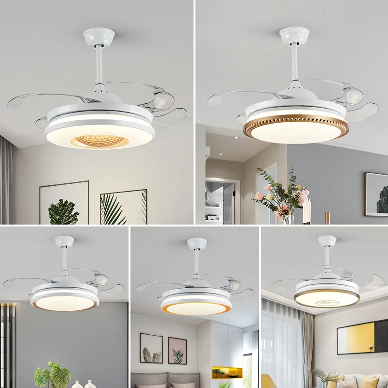

Simple Modern Invisible Ceiling Fan Lamp Energysaving Ceiling Fans With Lights 42 Inch Led Living Dining Room Bedroom Lighting