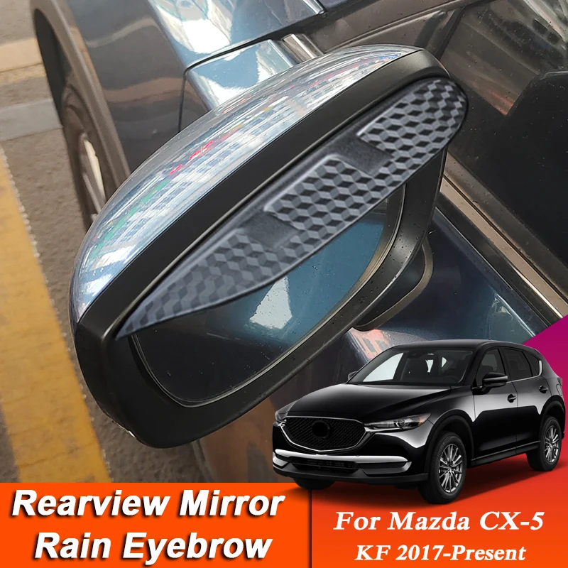 

2PCS Car-styling For Mazda CX-5 KF 2017-Presen Carbon Fiber Rearview Mirror Eyebrow Rain Shield Anti-rain Auto Cover Accessories