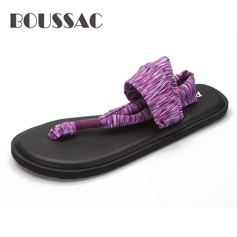 

BOUSSAC Sandals Flip Flop 2019 Summer Flat Beach Slippers Brand Cross-border Electric Woman Casual Shoes Yoga Sandals Plus Size