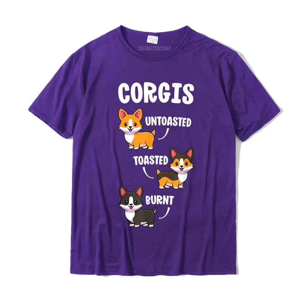  Printed Tops Shirts Special Short Sleeve Men T Shirt TpicOriginaltitle Casual Thanksgiving Day T-Shirt Round Neck Corgi Shirt Funny Dog Lovers Gift Untoasted Toasted Burnt T-Shirt__MZ23682 purple