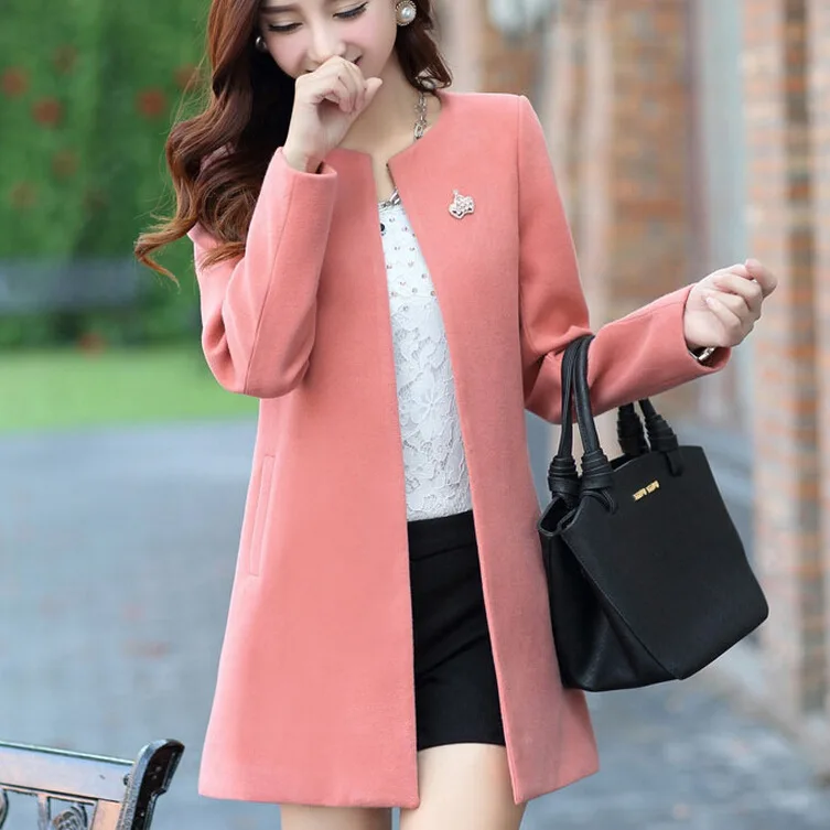 

2015 Early Winter Woolen Jacket New Style Korean-style Large Size Dress Mid-length Duffle Coat Winter WOMEN'S Cardigan Trench Co