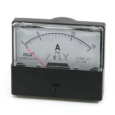 

Rectangular Analog Panel Ampere Meter Amperemeter DH-670 AC 0-15A
