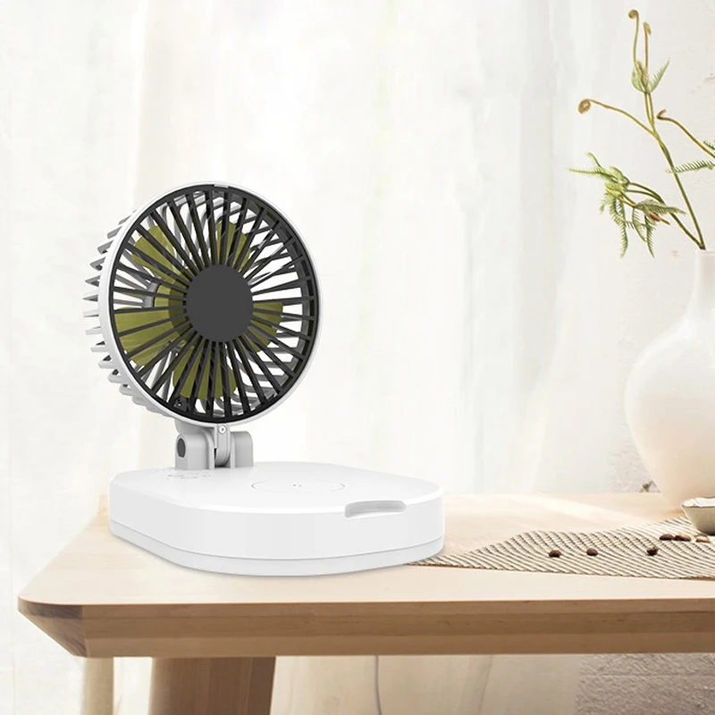 

5000Mah Usb Small Fan Folding Portable Mobile Power Mini Fan Wireless Charger Charging Treasure Fan