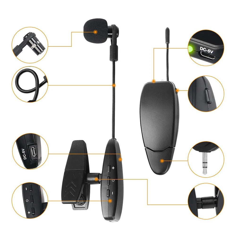 UHF саксофон микрофон беспроводной микрофон Система клип на музыкальные инструменты для саксофона труба Sax Рог туба флейта кларнет труба
