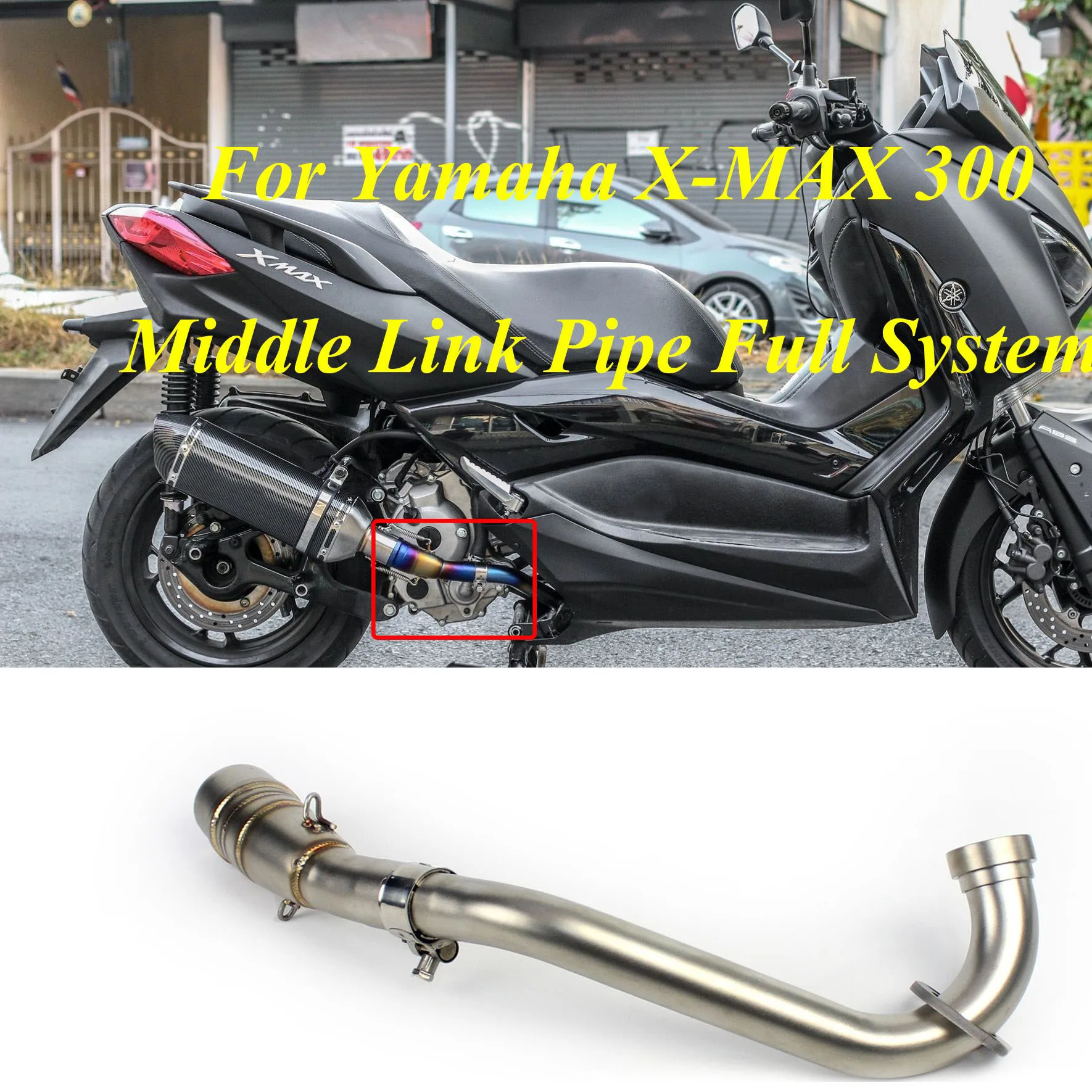 Système d'échappement de moto complet Silencieux modifié Escape Moto Pipe  DB Killer pour Yamaha X-max 250 300 Xmax 250 300 400 2017-2019
