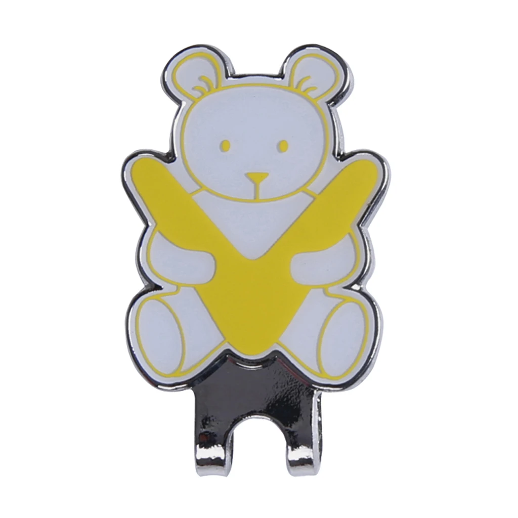 Golf Hat Clip with Detachable Magnetic Golf Ball Marker Bear Pattern Personalized Golf Hat Clips Golf Equipment Golf Accessories