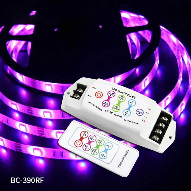 FULL-Bc-390Rf 8A/Ch X 3 Многофункциональный Rgb светодиодный контроллер беспроводной пульт дистанционного Dc12V-24V/Dc5V-24V для светодиодной ленты