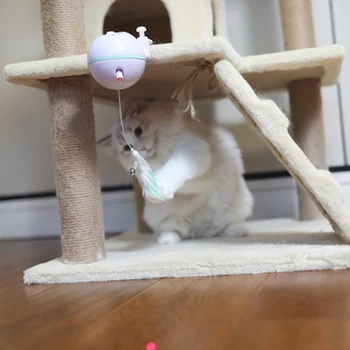 

3in1 360 degree Automatic Cat laser Toys Pet Kitten Laser Feather Toys with Base Funny Feather Toys Pet Cat Supply