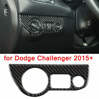 

1* Car Sticker Carbon Fiber Headlight Switch For Dodge Challenger 2015+