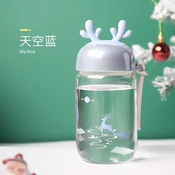 

Milk Juice Plastic Water Bottle Simple Kids Workout Sport Water Bottle Juice Cartoon Colorful Botella Agua Water Cup BY50WB