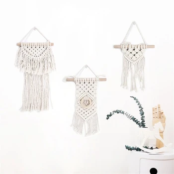 

Hand-woven Wall Hanging Macrame Boho Tapestry Home Decoration Handmade Woven Wedding Backdrop Living Room Decor Art 1pc