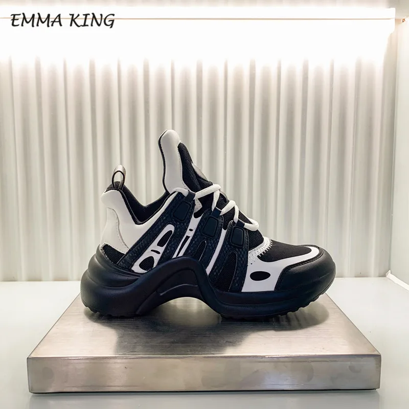 style 7 Emma king/Дизайнерские кроссовки на платформе; женская спортивная обувь на шнуровке для бега; Повседневная обувь из вулканизированной кожи и лайкры на плоской подошве; Прогулочные кроссовки - Цвет: style 7