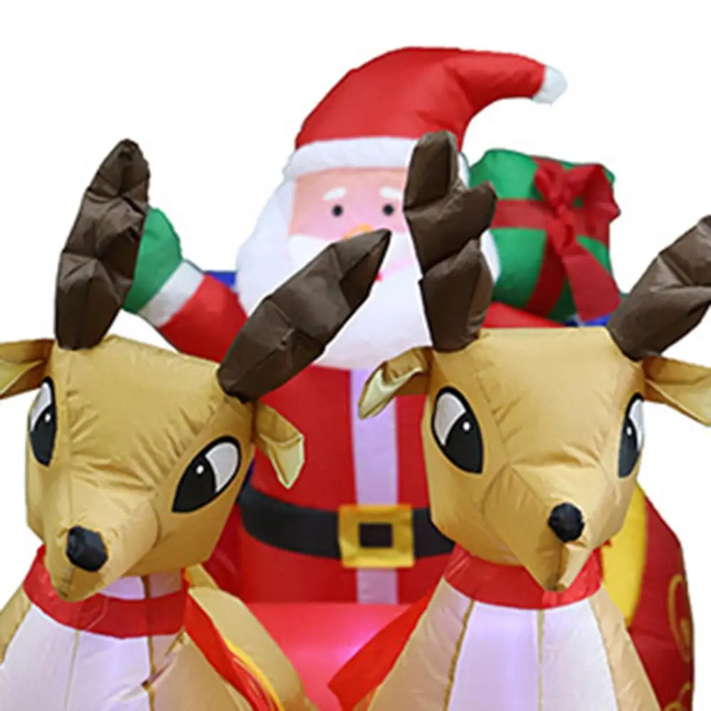 Светодиодный Гигантский Надувной Санта-Клаус, 2 м, Рождественская надувная кукла с качающейся головой, для внутреннего и наружного сада, Рождественское украшение - Цвет: Насыщенный сапфировый