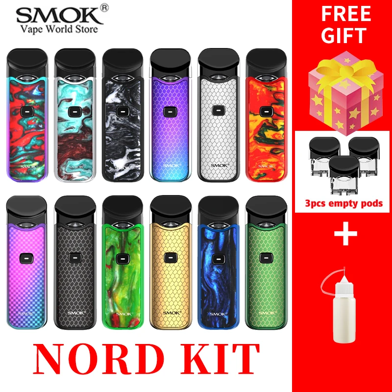 KIT de vapeo SMOK NORD POD, batería de bobina de cigarrillo eléctrico, 1100 mah, tanque de 3ML, bobina de cigarrillo vs SMOK NOVO S168