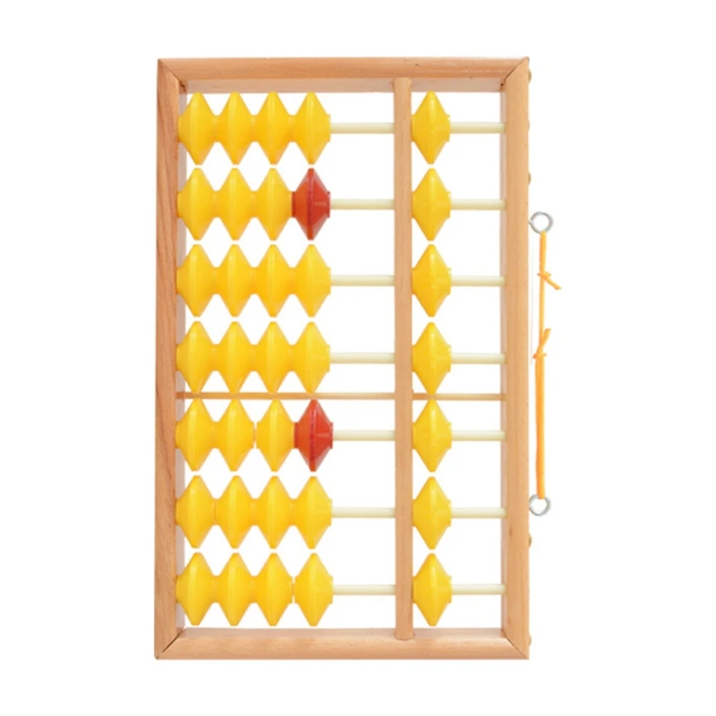 7 Column Non-Slip Hanging Wooden Abacus Chinese Soroban Educational Tool Mathmet 24BB