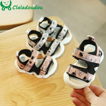 

12-16cm Summer Infant Toddler Shoes Baby Girls Boys Toddler Sandals Anti-slip Soft Kid Doodling Flats Walkers Boys Printing Shoe