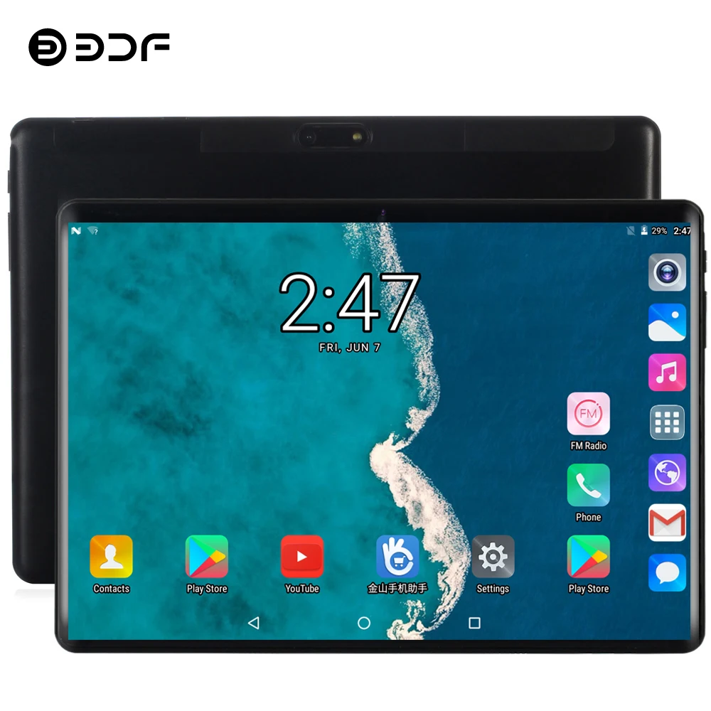  BDF 10 Inch Tablet Android 9.0 Deca Core Tablet 8GB RAM 128GB ROM WiFi Bluetooth 3G/4G LTE Phone Ca