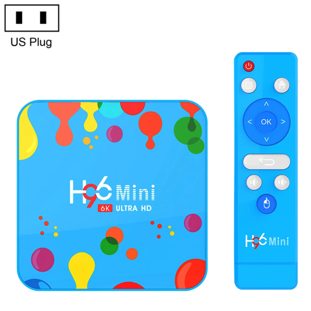 As Shown Высокое качество Android 9,0 H96 мини H6 ТВ коробка четырехъядерный Wifi HD плеер 6K медиаплеер Смарт Android коробки - Цвет: As Shown