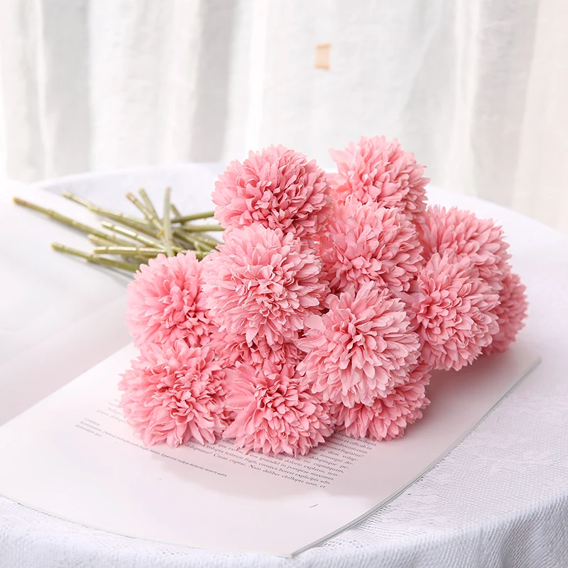 thumbnail image 1 of Ramo de flores artificiales de hortensia de 3 o 5 piezas para decoración del hogar, dormitorio, boda, jarrones artesanales, accesorios para arreglos florales, 1 of 5