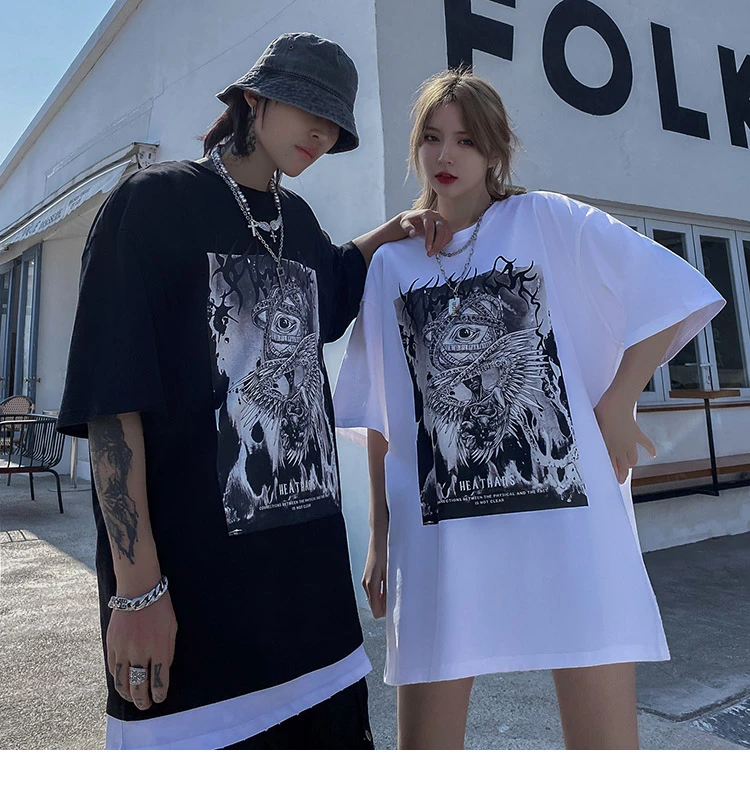Camiseta Harajuku Vintage de los años 80 y 90 para mujer, blusa algodón de manga corta con estampado Kawaii, ropa de calle, Tops|Camisetas| - AliExpress