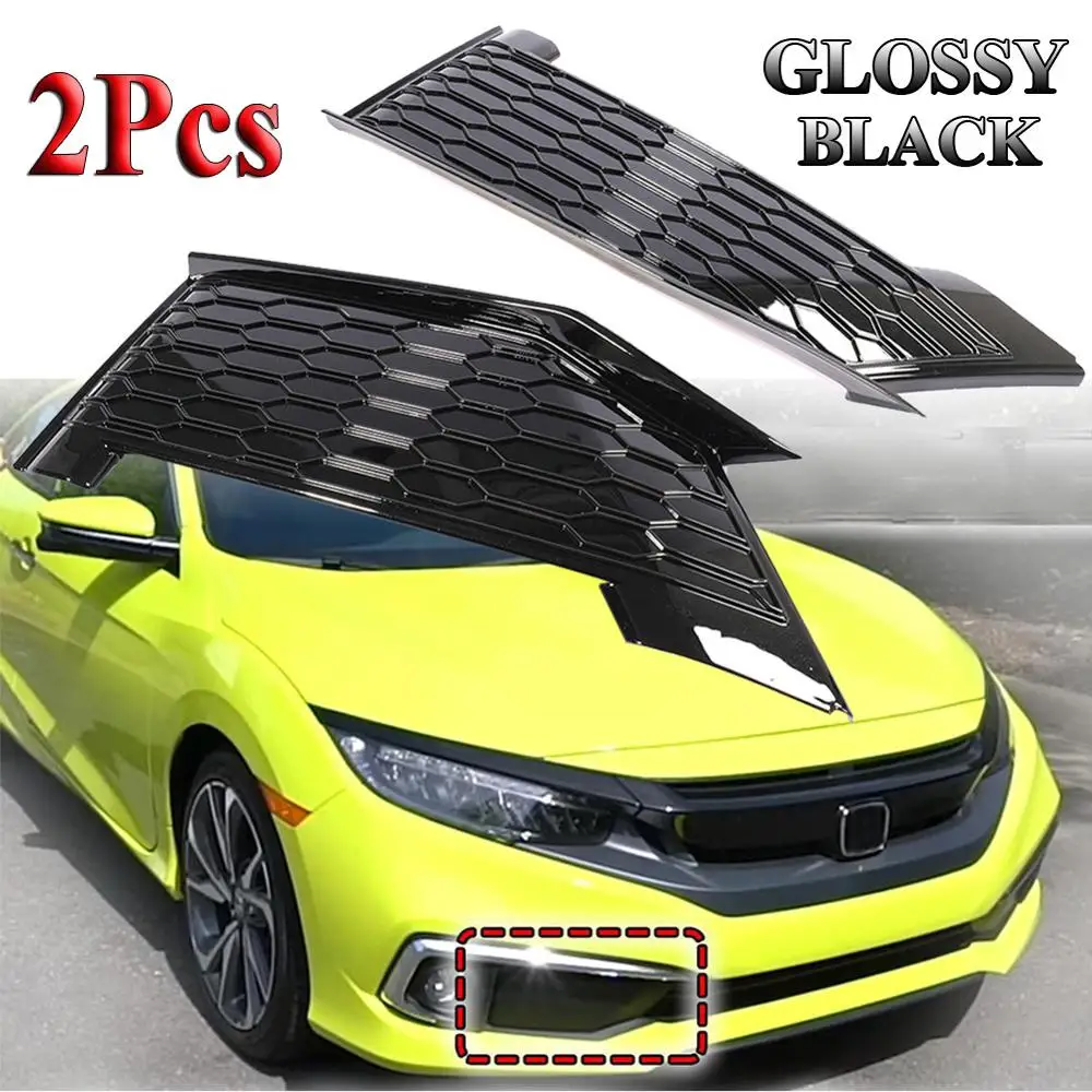 

Auto par Glossy Black DRL Car Styling Accessories Car Front Fog Lamp Foglight Protector Cover Trim For Honda For Civic 2019 2020