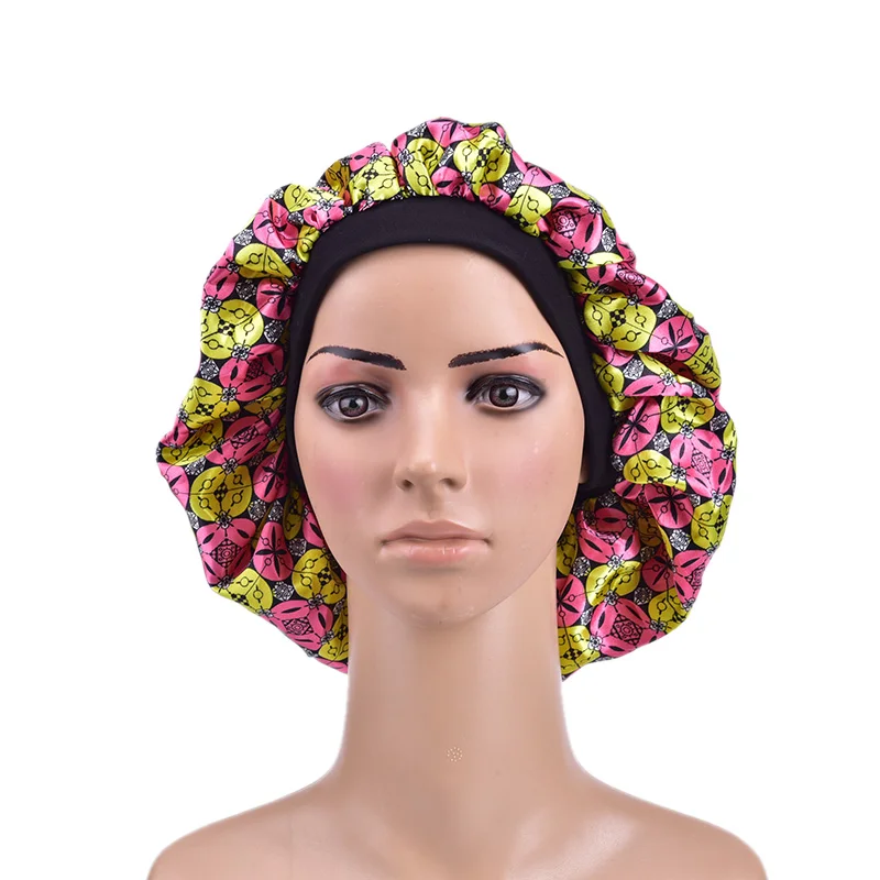 Ночная шапочка для сна, шапочка для ухода за волосами, ночная шапка для женщин и мужчин, унисекс, шапка Bonnet De Nuit, атласный однотонный широкополый колпак для сна