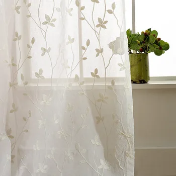 

ModernCurtains for Living Dining Room Bedroom Simple Embroidery Modern Fashion Tulle White Pink BlueTricolor Optionalcustom Made