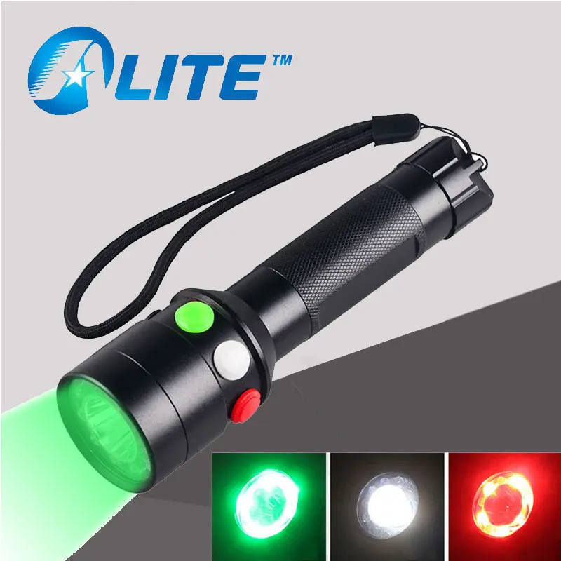 

TMWT XPE-133 3W IP55 Rain-proof Led Work Indicator Semaphore Lights Flashlight，Tricolor Train Railway Signal Torch Light