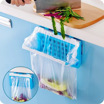 

Garbage Bag Storage Rack Cabinet Door Back Type Garbage Fixing Bracket Kitchen Plastic Foldable Shelf