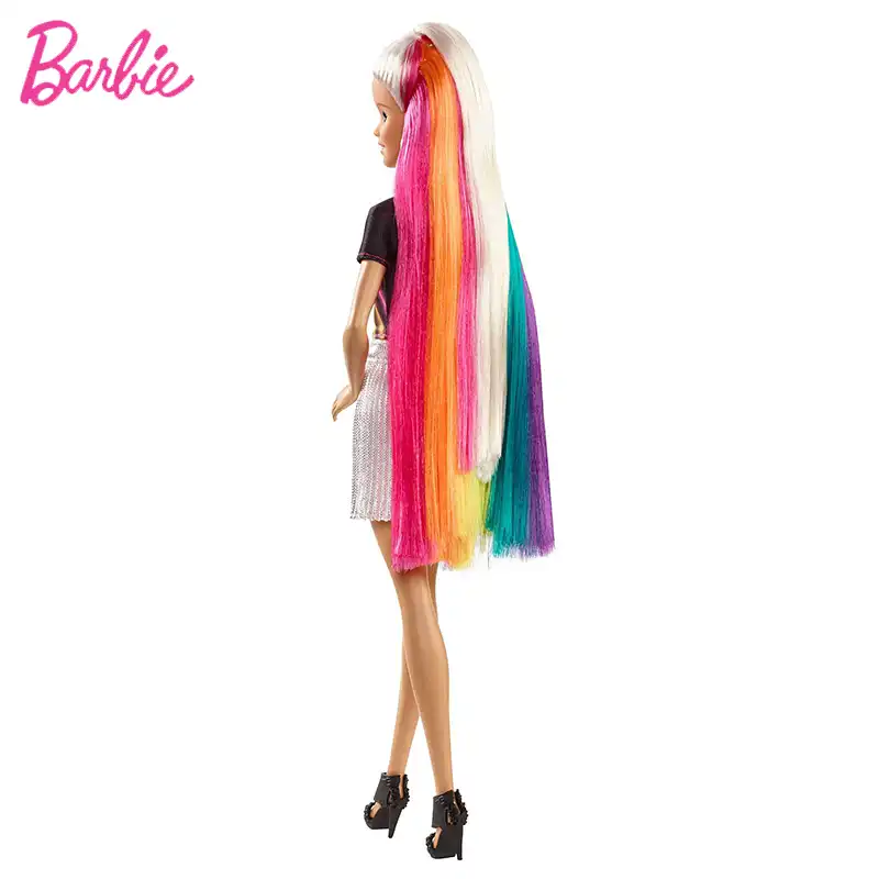 barbie with rainbow glitter hair