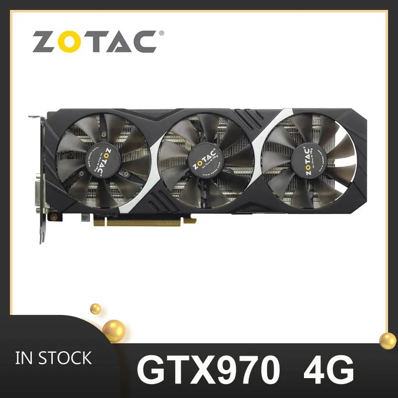 Видеокарта ZOTAC gtx 970 4 ГБ gddr5 nvidia geforce графические пластины для игр не 1050ti 1060 rx580 gpu 1660