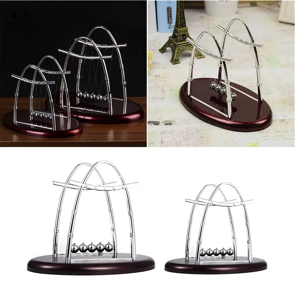 Newtons Cradle Steel Balance Ball Physics Science Oval Arch Circular Newton Billiards Sail Pendulum Newton Billiards #BW