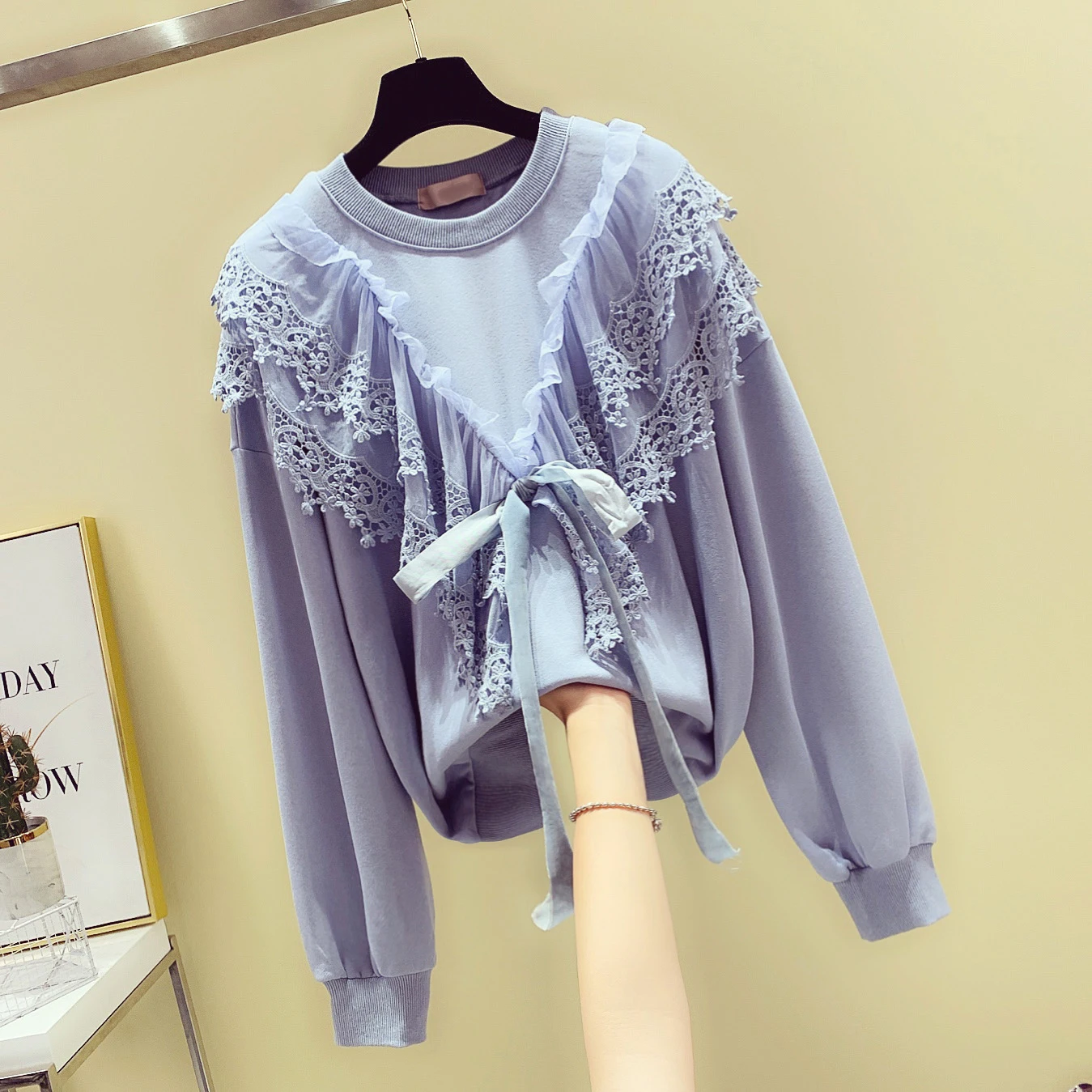  2019 Autumn New Korean Style Hoody Long Sleeve Sweatshirts Women Wild Cotton Fashion Casual Tassel 