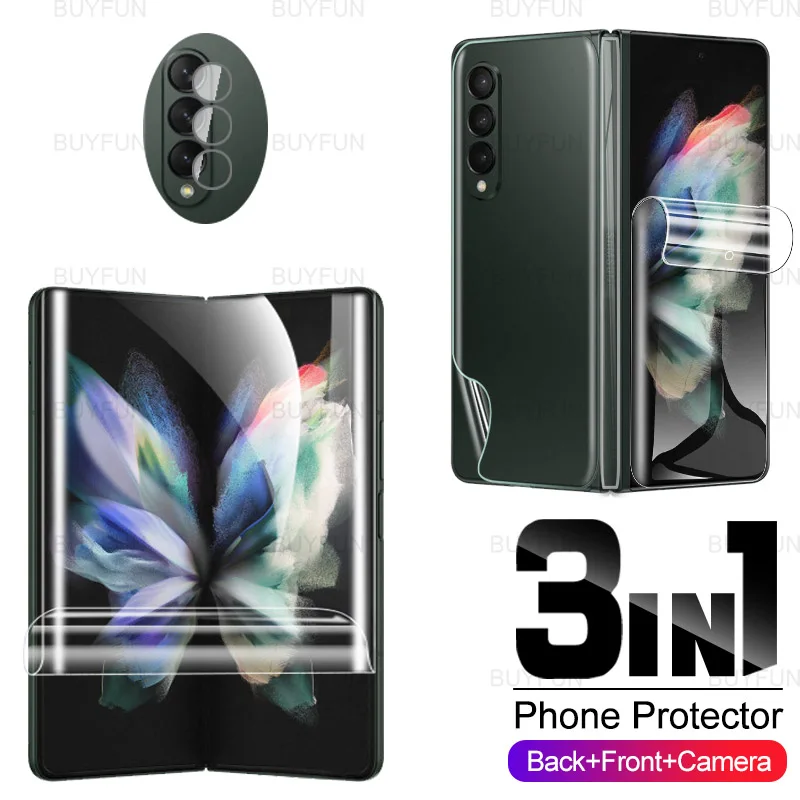 cute samsung cases Hydrogel Film For Samsung Galaxy Z Fold3 5G HD Front+Back Screen Protector soft film for samsung z fold 3 fold2 lens safety glas kawaii phone case samsung