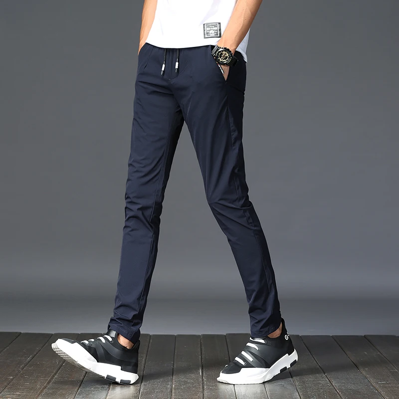 2020 Spring New Casual Pants Men Business Fashion Casual Elastic Straigh Trousers Male Brand Gray Navy Black 2020 Spring New Casual Pants Men Business Fashion Casual Elastic Straigh Trousers Male Brand Gray Navy Black