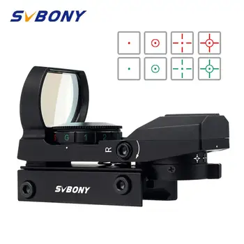 

SVBONY 20mm Rail Riflescope Hunting Airsoft Optics Scope Holographic Red Dot Sight Refle x 4 Reticle Tactical Accessories F9128