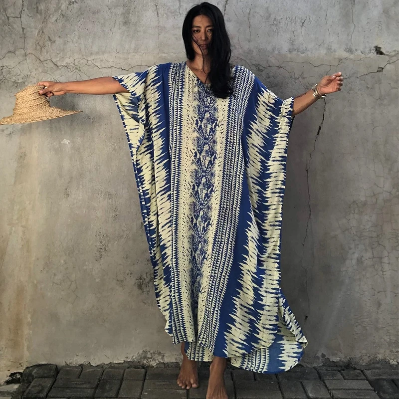 2022 Bikini Cover-ups Retro Snake Printed Self Belted Women Summer Dress Tunic Plus Size Beach Wear Swim Suit Cover Up Q1227 long sleeve beach dress