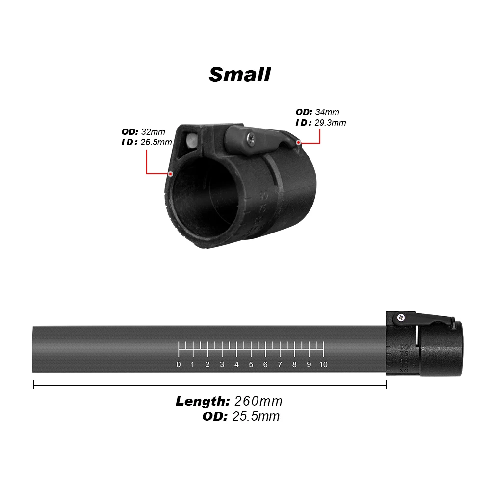 ZJ Plastic And Aluminum Clamp Adjuster Ferrule Inner Carbon Tube Length Locking Adjustor for Kayak Paddle